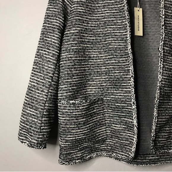 Max Studio Tweed Woven Blazer Sweater - Picture 3 of 3